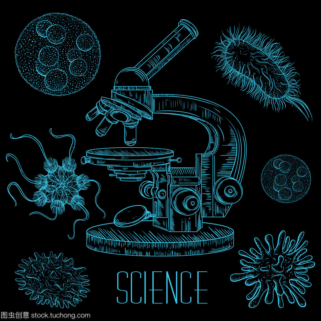 探索微觀世界 手繪線條藝術下的老式科學實驗室